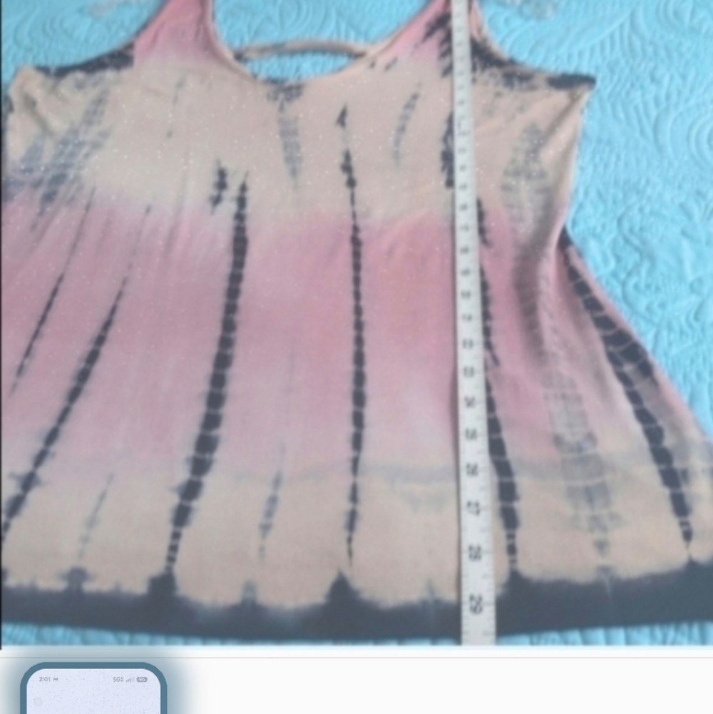 Raya Sun Pink and Black Tie-Dye Tank Top Swimsuit Coverup - Picture 5 of 9